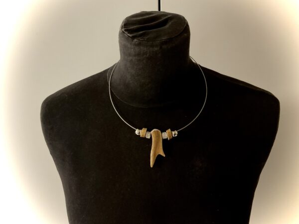 Kette / Halsreifen mit Rehbock Gehörn – Bild 2