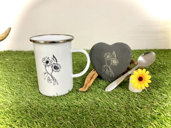 Set Emaille Becher „Sonnenblume“ – Bild 3